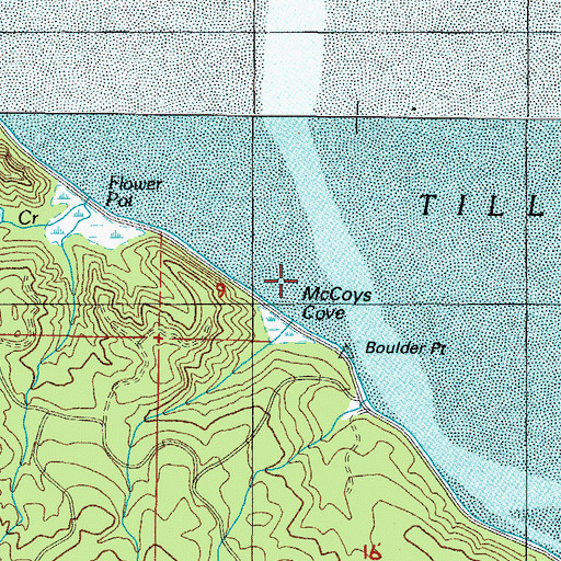 Topographic Map of McCoys Cove, OR
