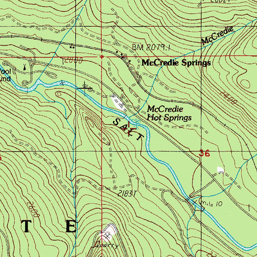 Topographic Map of McCredie Creek, OR