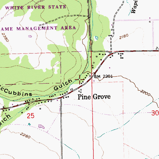 Topographic Map of McCubbins Gulch, OR
