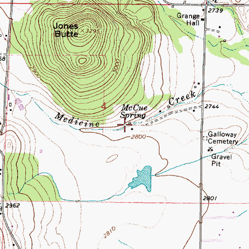 Topographic Map of McCue Spring, OR