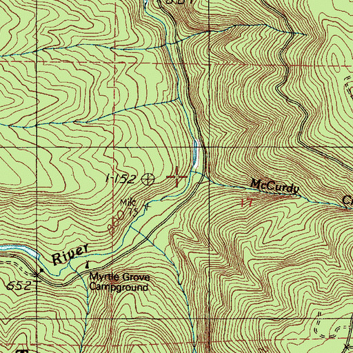 Topographic Map of McCurdy Creek, OR