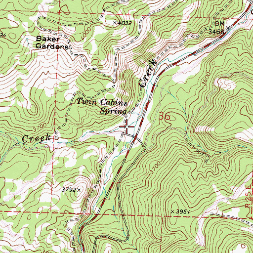 Topographic Map of McDaniel Creek, OR