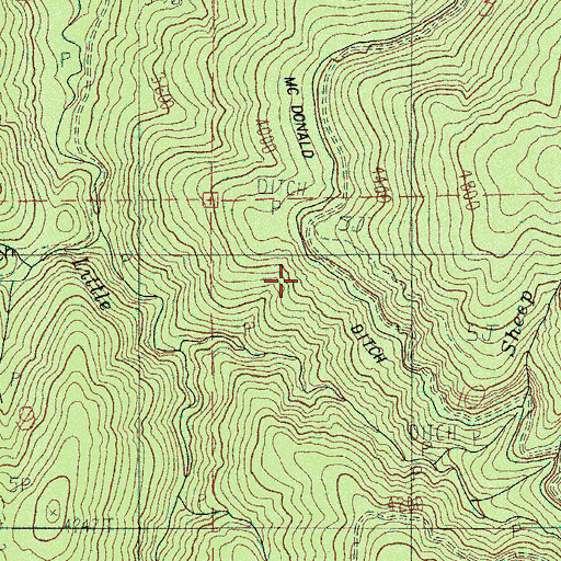 Topographic Map of McDonald Ditch, OR