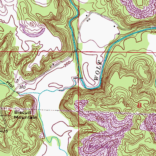 Topographic Map of Blue Water Creek, AL