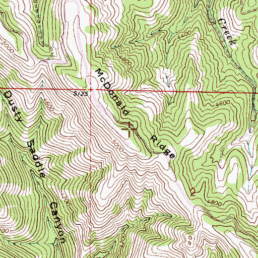Topographic Map of McDonald Ridge, OR