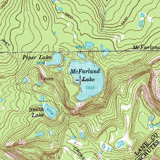 Topographic Map of McFarland Lake, OR