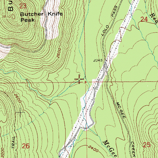 Topographic Map of McGee Creek, OR