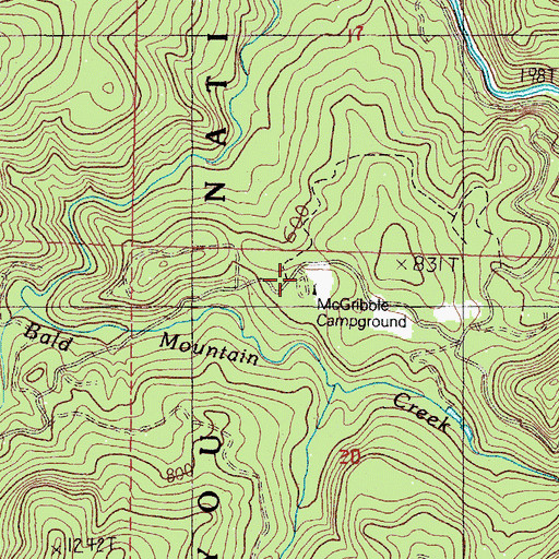 Topographic Map of McGribble Guard Station, OR