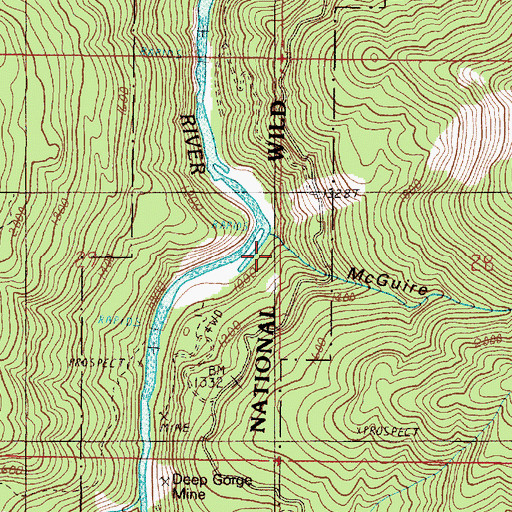 Topographic Map of McGuire Gulch, OR