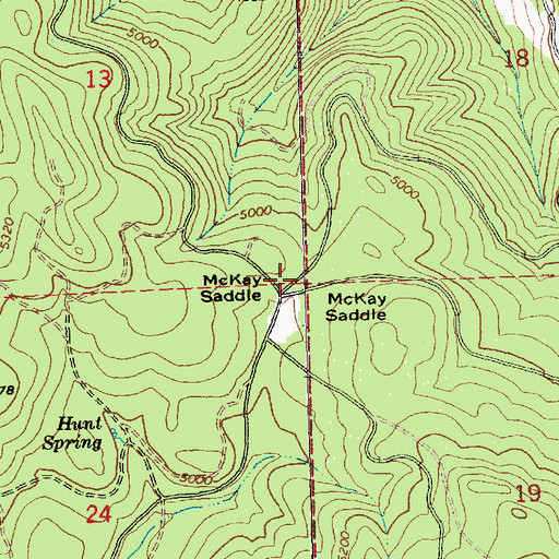 Topographic Map of McKay Saddle, OR