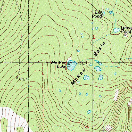 Topographic Map of McKee Lake, OR