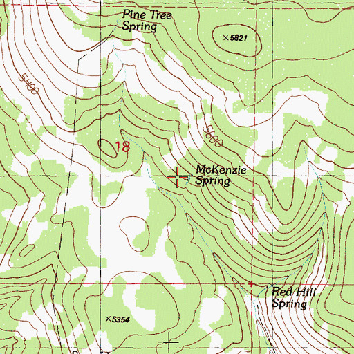 Topographic Map of McKenzie Spring, OR