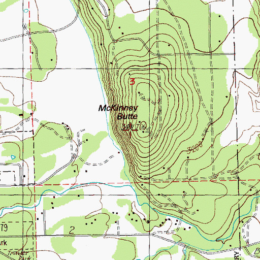 Topographic Map of McKinney Butte, OR