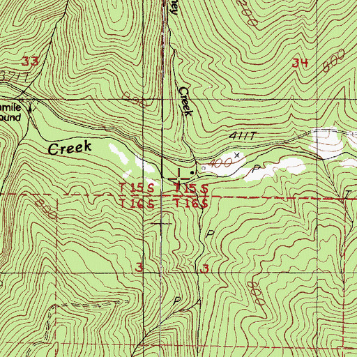 Topographic Map of McKinney Creek, OR