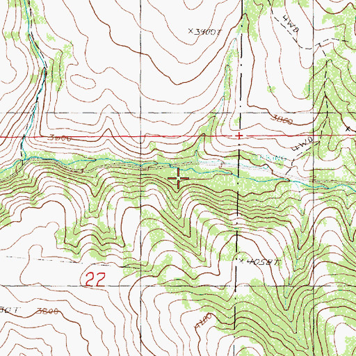 Topographic Map of McKinney Creek, OR