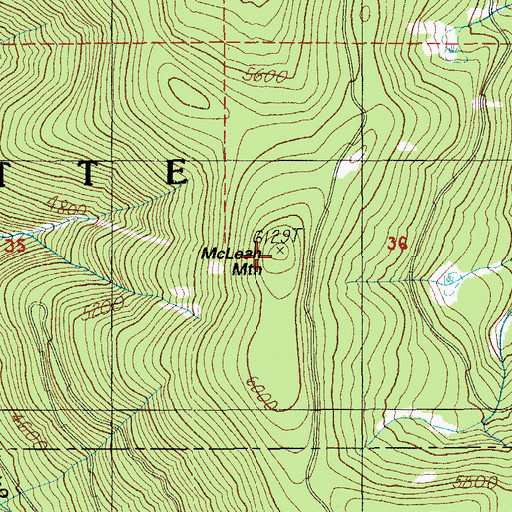 Topographic Map of McLean Mountain, OR