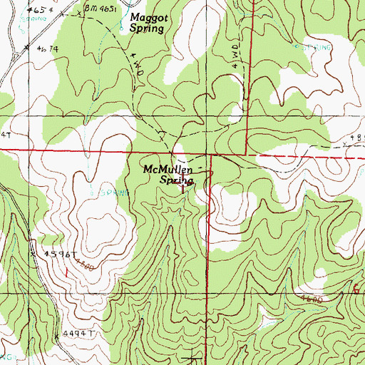 Topographic Map of McMullen Spring, OR