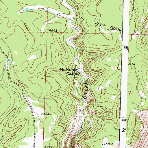 Topographic Map of McMurdo Cabin, OR
