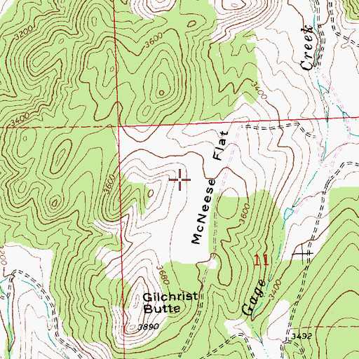 Topographic Map of McNeese Flat, OR