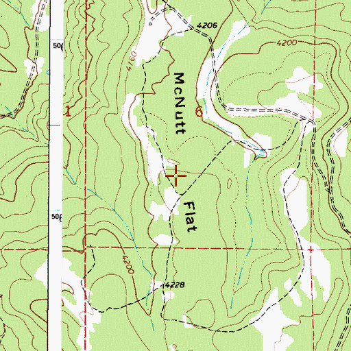 Topographic Map of McNutt Flat, OR
