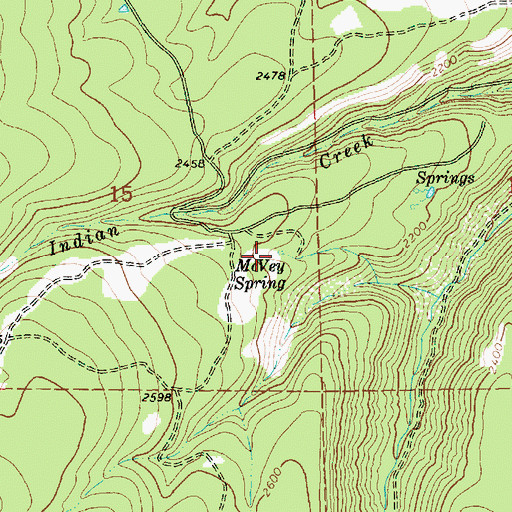 Topographic Map of McVey Spring, OR