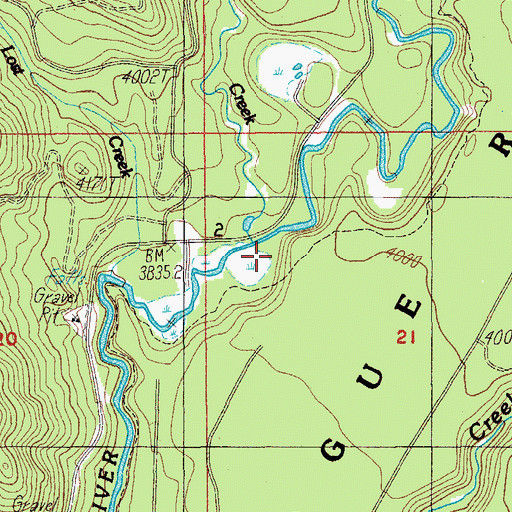 Topographic Map of Meadow Creek, OR