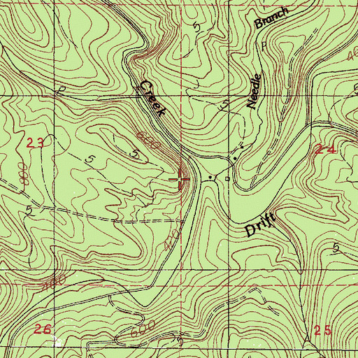 Topographic Map of Meadow Creek, OR