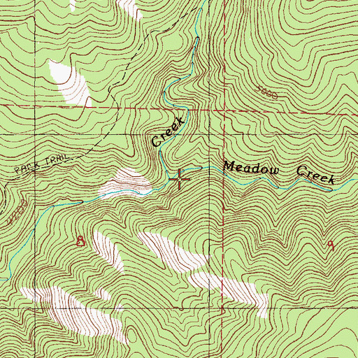 Topographic Map of Meadow Creek, OR