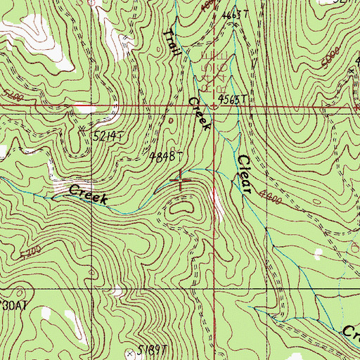 Topographic Map of Meadow Creek, OR