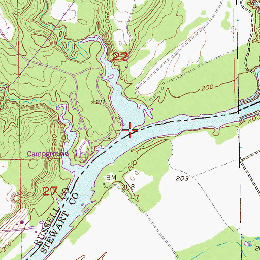 Topographic Map of Bluff Creek, AL