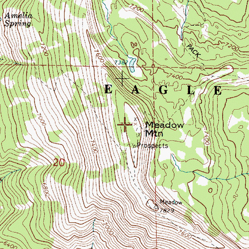 Topographic Map of Meadow Mountain, OR