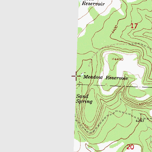 Topographic Map of Meadow Reservoir, OR