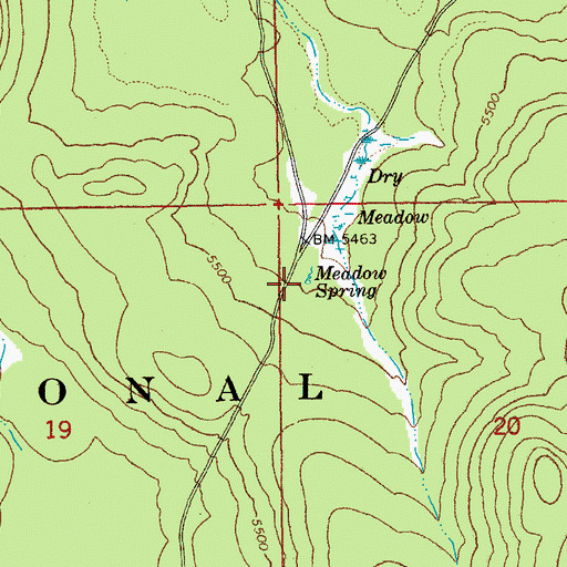 Topographic Map of Meadow Spring, OR