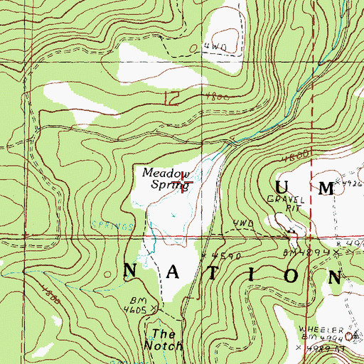 Topographic Map of Meadow Spring, OR