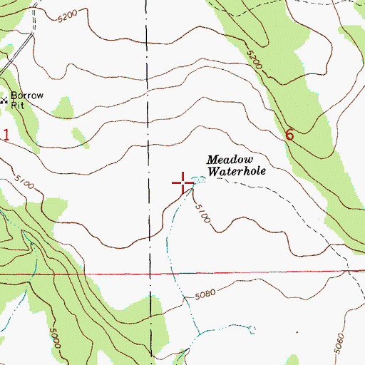 Topographic Map of Meadow Waterhole, OR