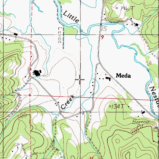 Topographic Map of Meda, OR