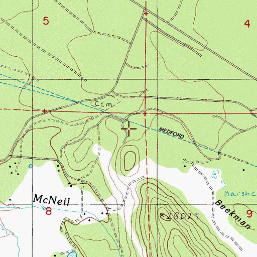Topographic Map of Medford Aqueduct, OR