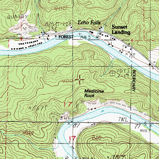Topographic Map of Medicine Rock, OR