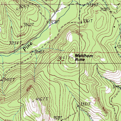 Topographic Map of Mehlhorn Butte, OR