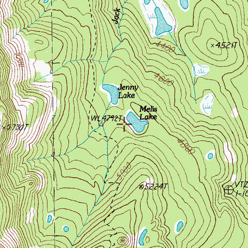Topographic Map of Melis Lake, OR