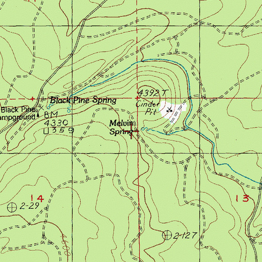Topographic Map of Melvin Spring, OR
