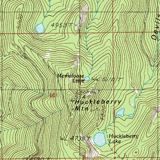 Topographic Map of Memaloose Lake, OR