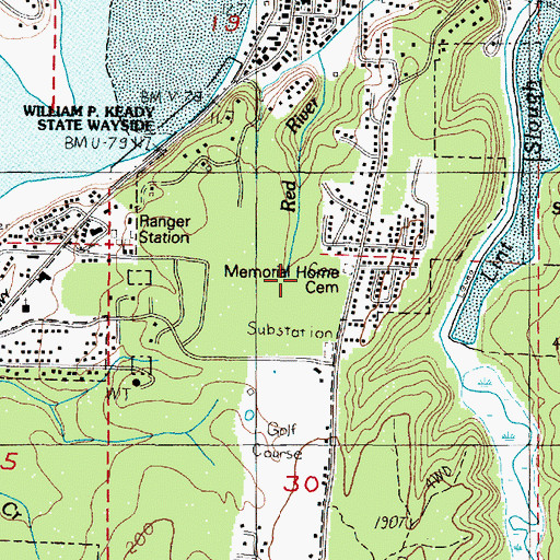 Topographic Map of Memorial Home Cemetery, OR