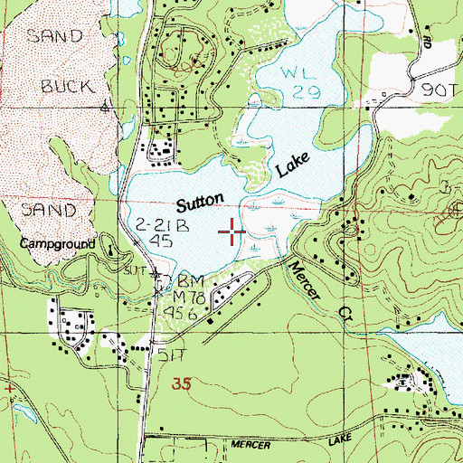 Topographic Map of Mercer Creek, OR