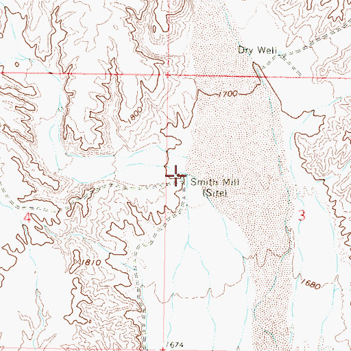 Topographic Map of Smith Mill, AZ