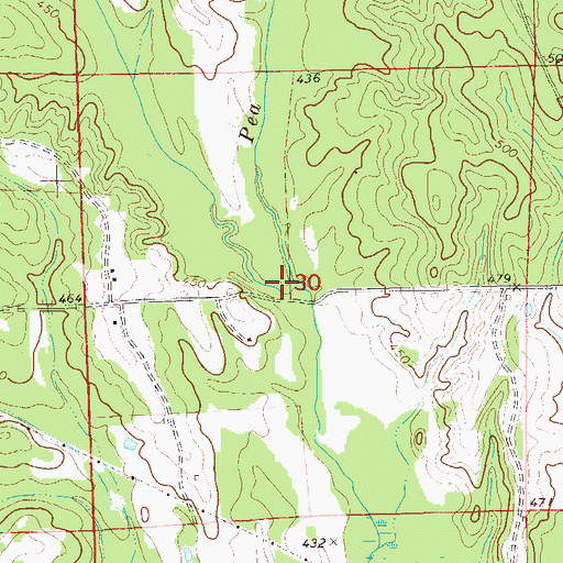 Topographic Map of Bluff Creek, AL