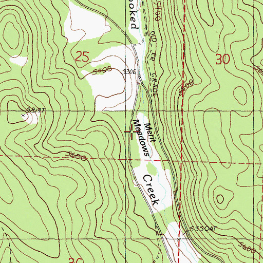 Topographic Map of Merit Meadows, OR