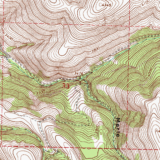 Topographic Map of Merle Gulch, OR