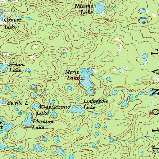 Topographic Map of Merle Lake, OR