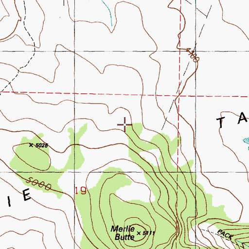 Topographic Map of Merlie Table, OR